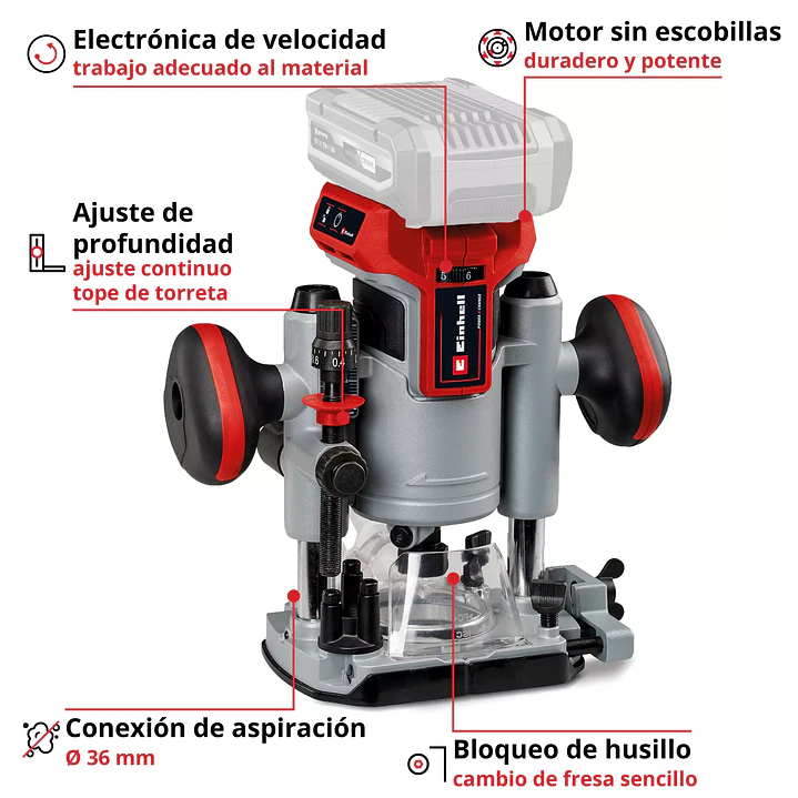 Recortadora inalámbrica Einhell TP-RO 18 Li BL + Kit 18V 4,0Ah | Potencia y precisión 3