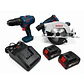 Kit Taladro Percutor + Sierra Circular + Starter Kit 4.0AH 18v Bosch - Miniatura 1