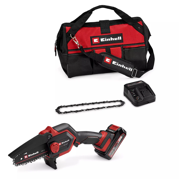 Motosierra de Poda Inalámbrica Einhell GE-PS 18/15 Li Kit con Bolso – 18 V + Batería 2,5 Ah 1