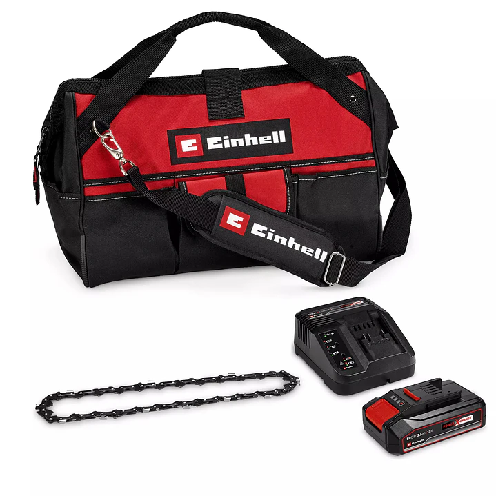 Motosierra de Poda Inalámbrica Einhell GE-PS 18/15 Li Kit con Bolso – 18 V + Batería 2,5 Ah 2