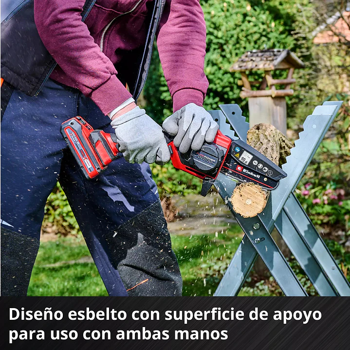 Motosierra de Poda Inalámbrica Einhell GE-PS 18/15 Li Kit con Bolso – 18 V + Batería 2,5 Ah 6