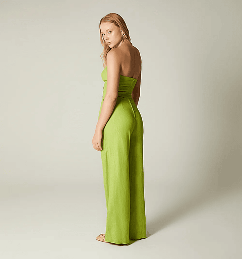 Enterizo Straple Verde Lima Mujer  – Mono Largo Fresco y Casual Elegante