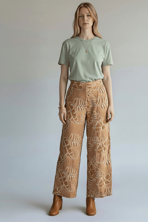 Pantalón Palazzo Tiro Alto Mujer con Cinturón de Tela – Elegante, Fluido y Versátil