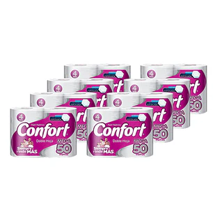 Papel Higiénico Confort Doble Hoja 50 mts c/u 32 Unid