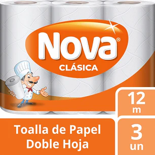 Toalla de Papel Bajo Metraje H/D Clásica 12 MT x 3 Rollos