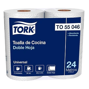 Toalla de Papel Tork 2 Rollos 24 m Doble Hoja