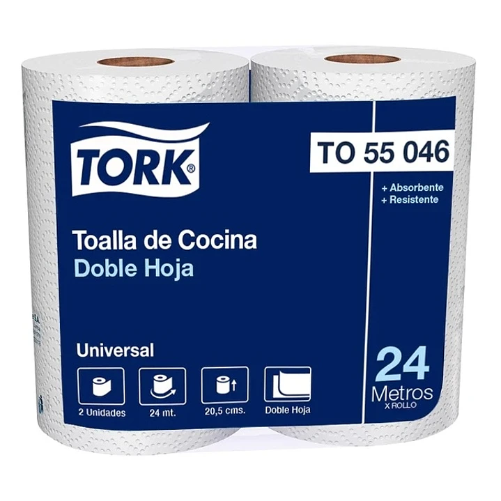 Toalla de Papel Tork 2 Rollos 24 m Doble Hoja 1
