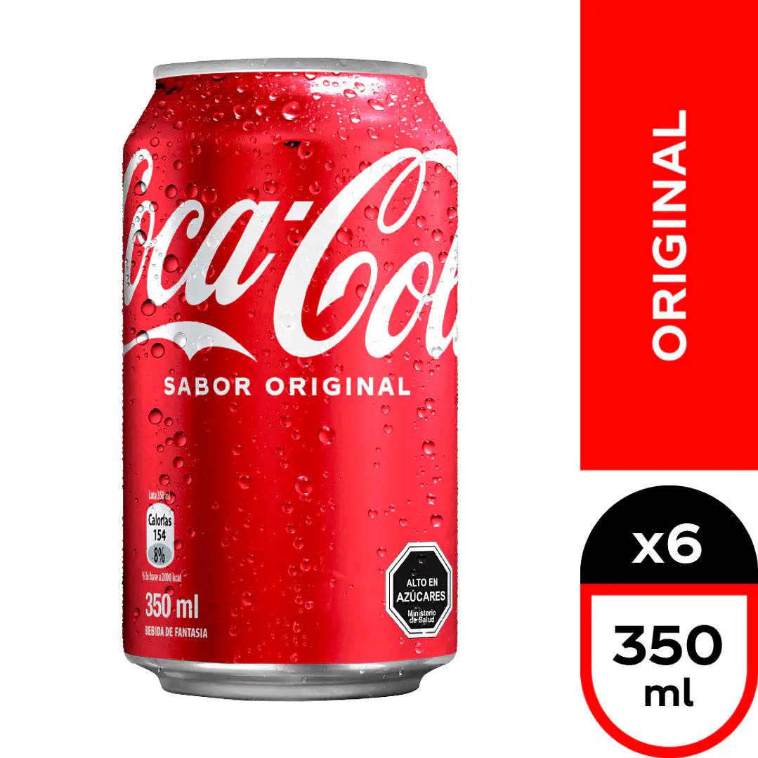 Bebida Lata Coca-Cola Original Pack 6 UND 350 ML 1