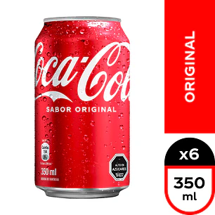 Bebida Lata Coca-Cola Original Pack 6 UND 350 ML