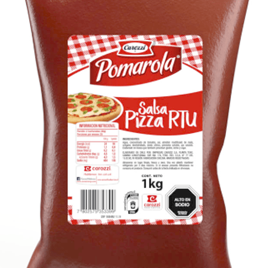 Salsa de tomate para pizza Carozzi Kilo