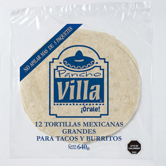 Tortillas mexicanas grandes Pancho Villa Carozzi 640 g