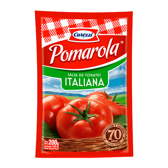 Salsa de tomate para pizza Carozzi 200 g