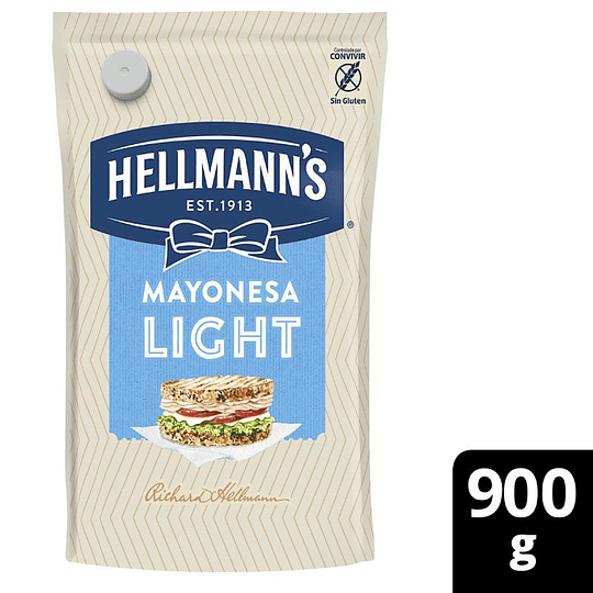 Mayonesa Hellmanns light doy pack 900 grs