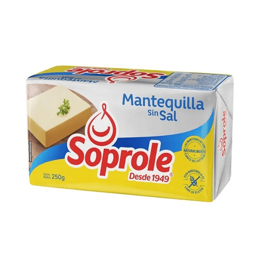 Mantequilla Pan Soprole Sin Sal 250 g