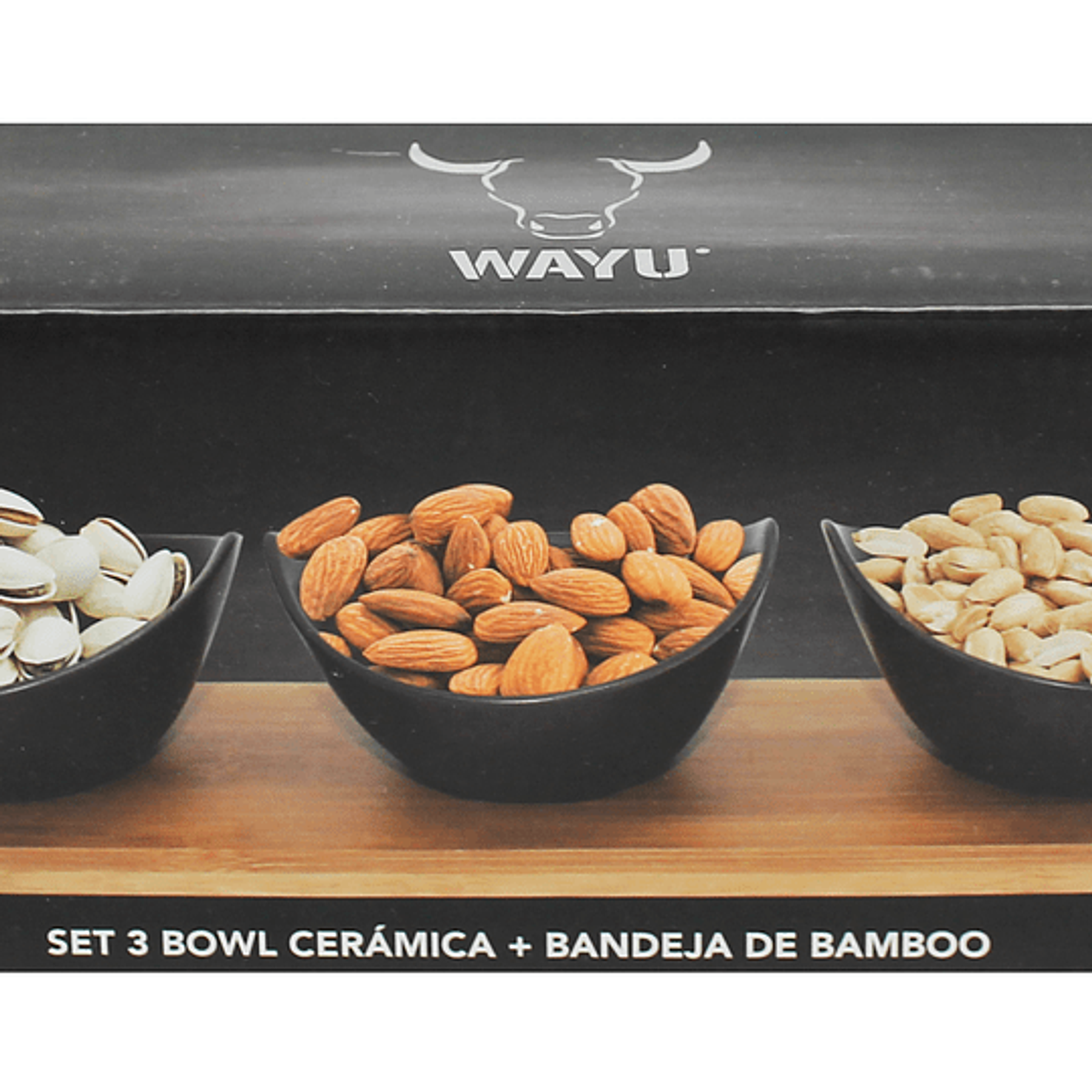 Set 3 Bowls Cerámica + Bandeja Aperitivo Wayu ®