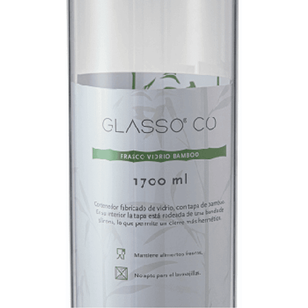 Frasco Hermético Vidrio de 1700 ml Glasso® 2