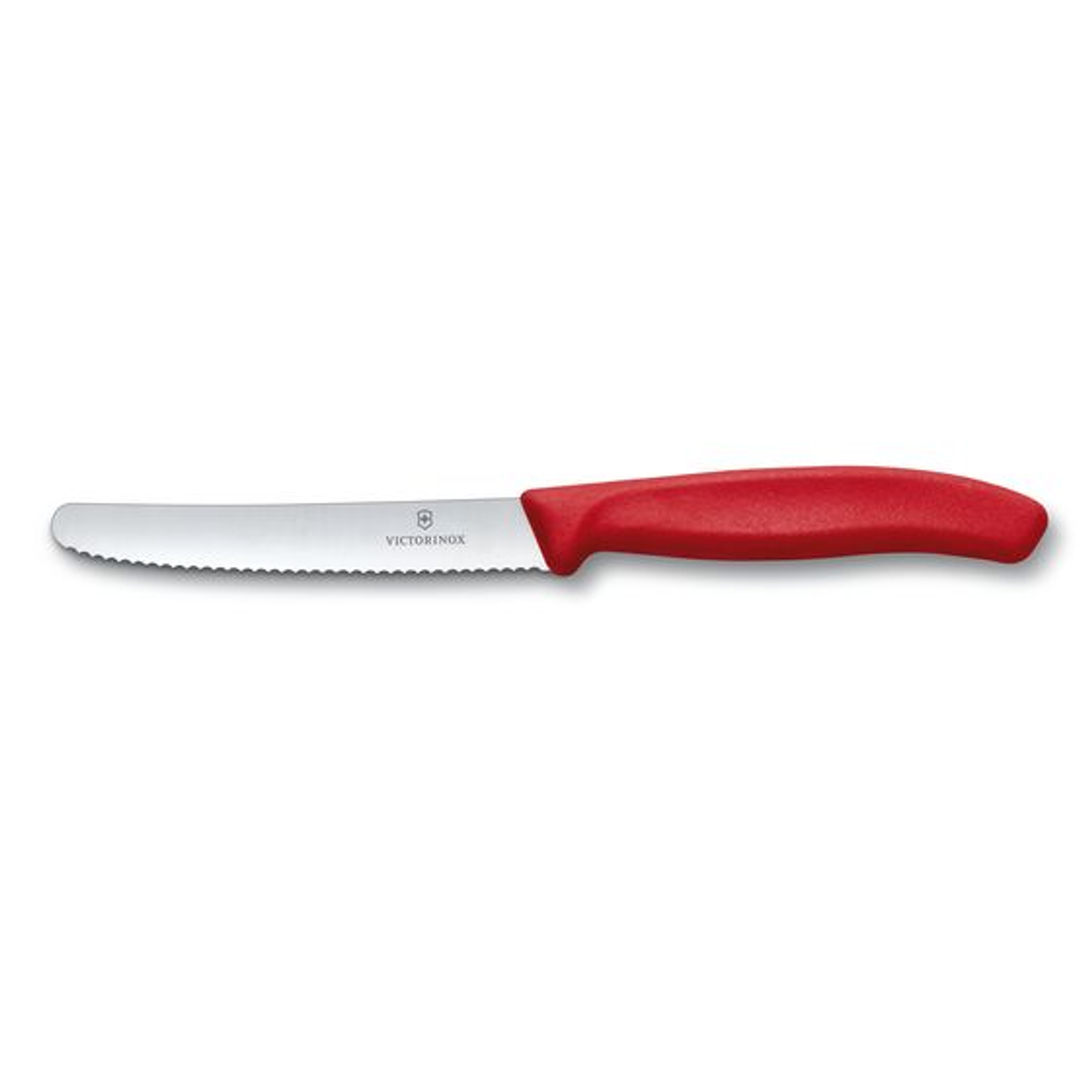 Cuchillo de mesa y cuchillo para tomates Swiss Classic. color Rojo. Hoja 11 cm. Victorinox®