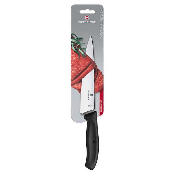 Cuchillo para  Carnes Swiss Classic color Negro, Blister. Hoja 19 cm. Victorinox 1