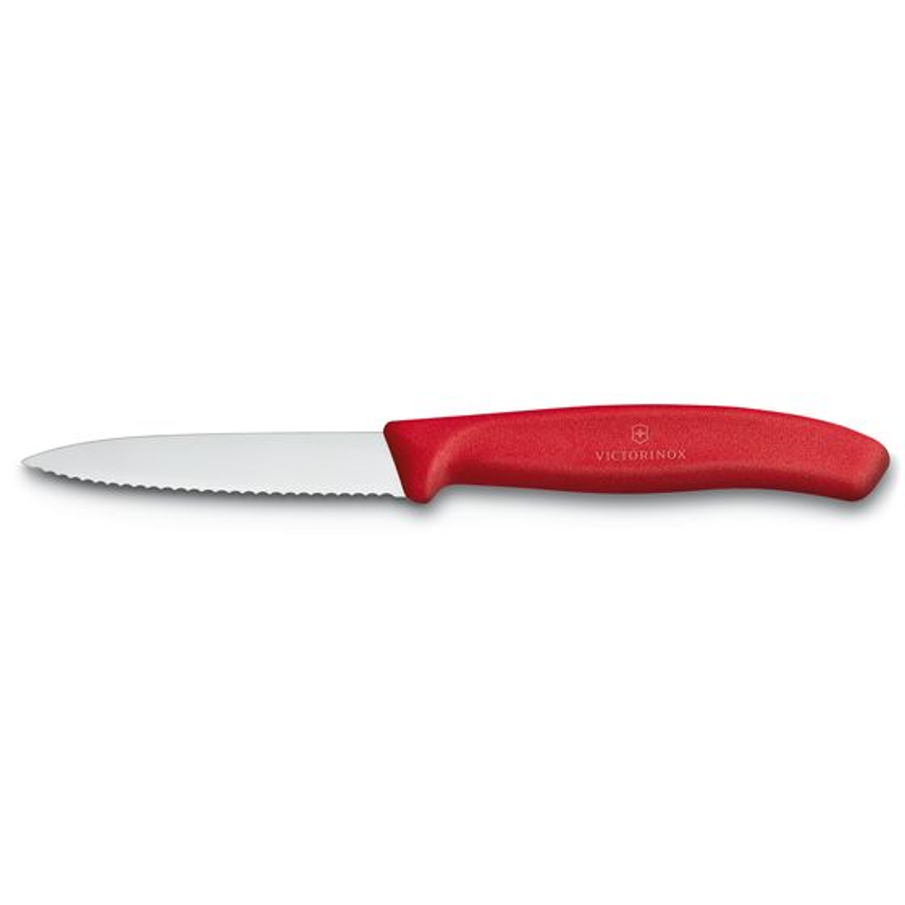Cuchillo Verdura Puntiagudo Dentado color Rojo Hoja 8 cm. Victorinox®