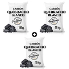 3 Sacos de Carbón Quebracho Blanco Premium de 45 Kg. aprox.  2