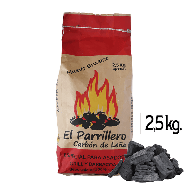 Carbón Quebracho Premium El Parrillero 2,5 Kg. aprox. 
