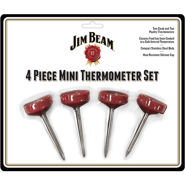 Set 4 Mini Termometros Para Carnes Y Pollo Jim Beam 2