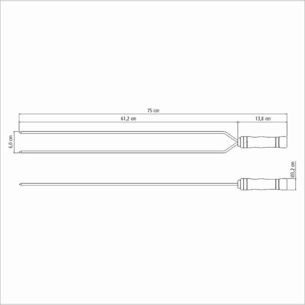 Pincho doble para asado 75cm 3