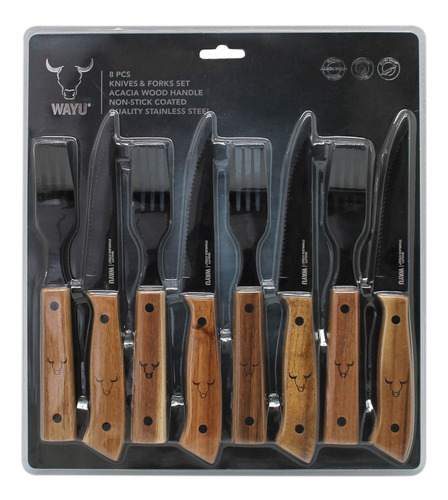 Set Cuchillos Y Tenedores Prm 8 Pcs Wayu