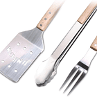 Set de herramientas asado 3 piezas con mango madera Jim Beam 4