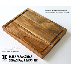 Tradineur - Set de 3 tablas de cortar de bambú, incluyen agujero