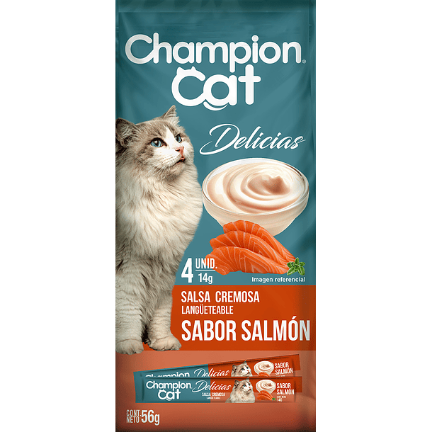 Snack delicias salmón  Champion Cat 56 gramos