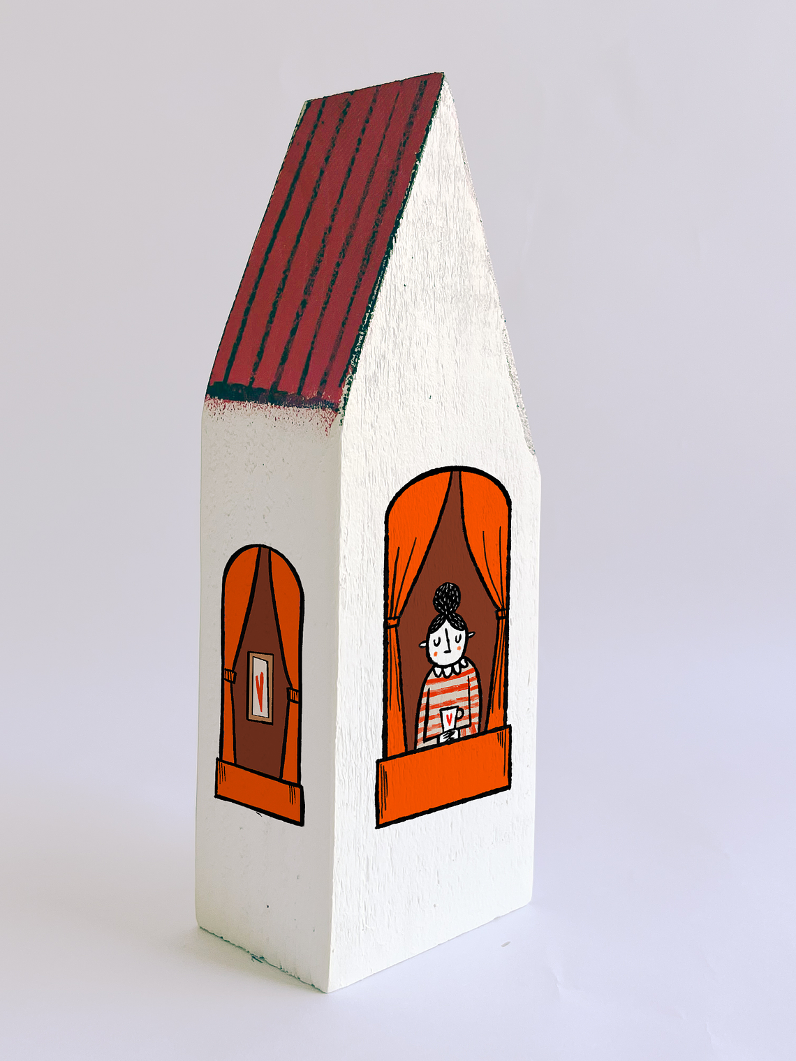 Casa Madera Techo Rojo 1