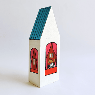 Casa Madera Techo Azul