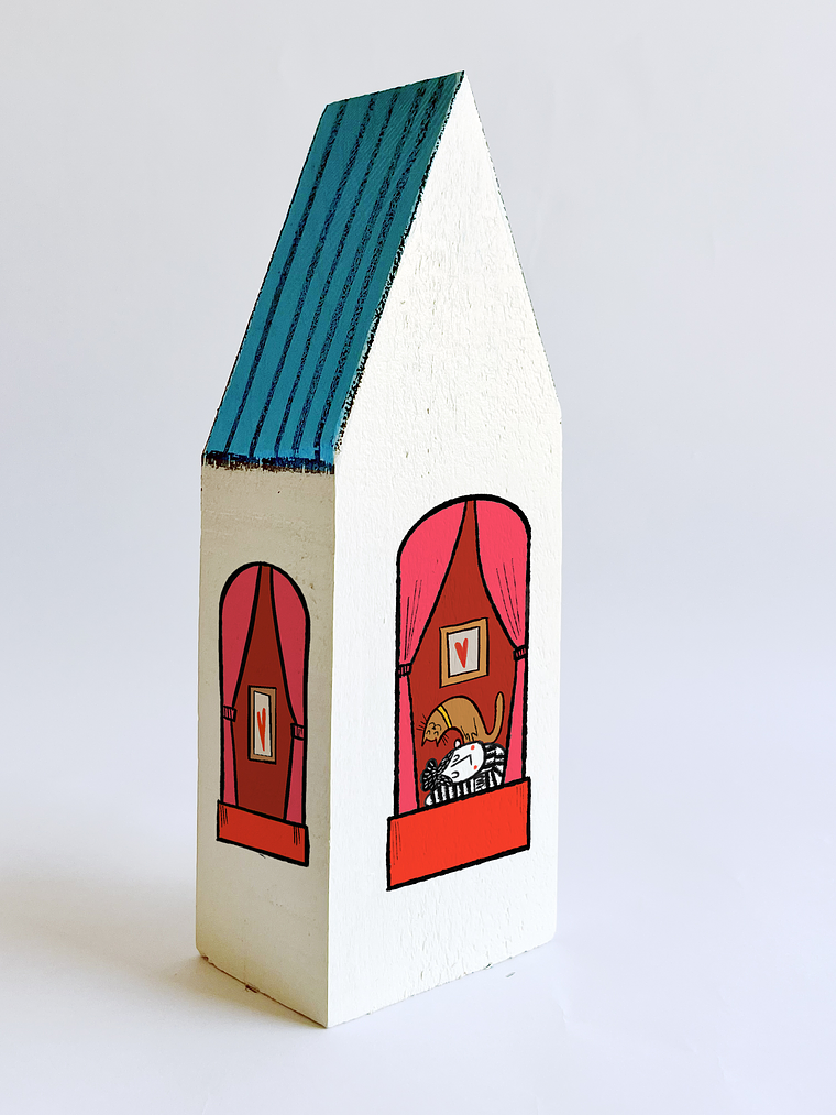 Casa Madera Techo Azul 1