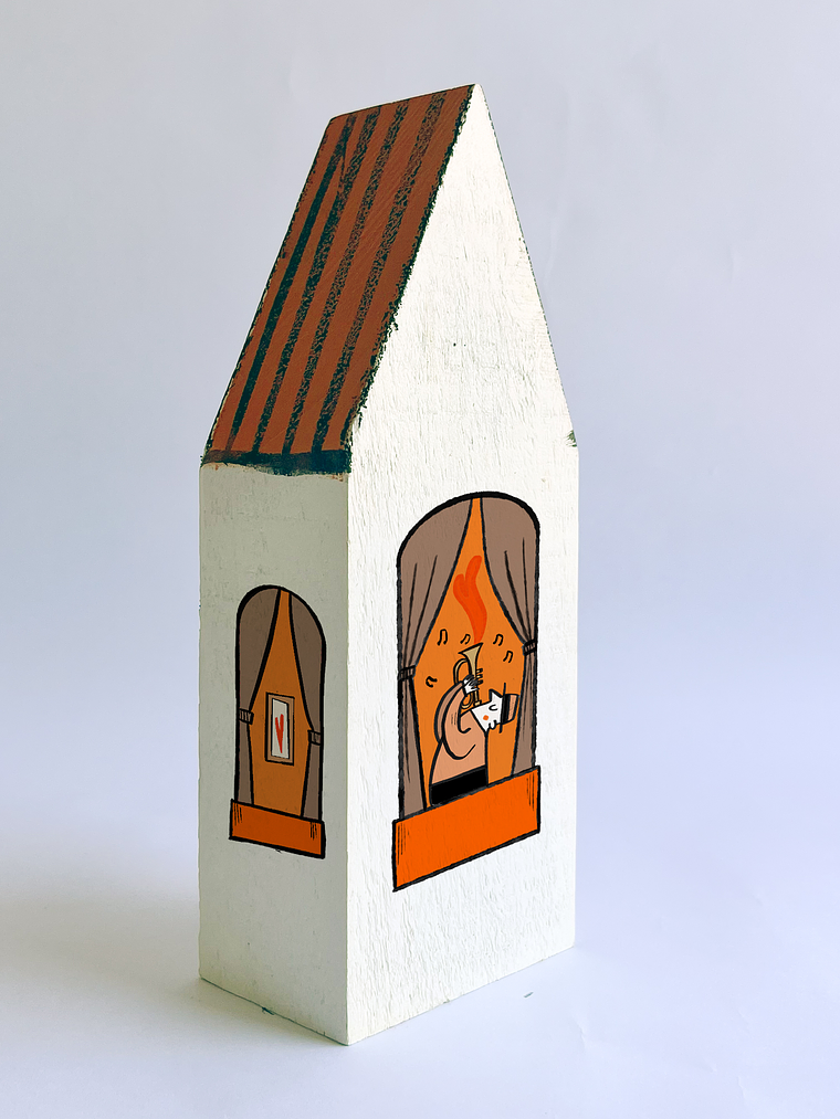 Casa Madera Techo Naranja 1