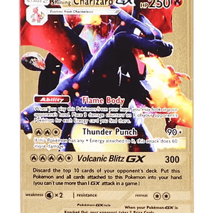 Carta Pokemon Metalica Shining Charizard Gx Exclusiva