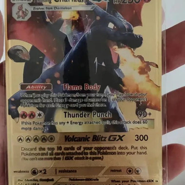 Carta Pokemon Metalica Shining Charizard Gx Exclusiva 3
