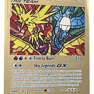 Carta Pokemon Metalica Trinidad Moltres, Zapdos, Articuno Gx