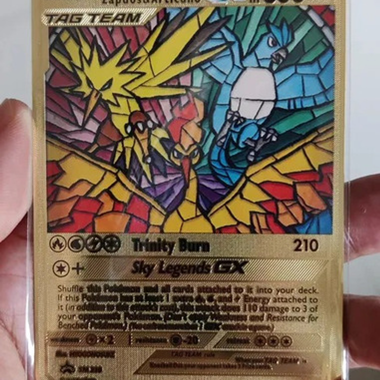 Carta Pokemon Metalica Trinidad Moltres, Zapdos, Articuno Gx 3