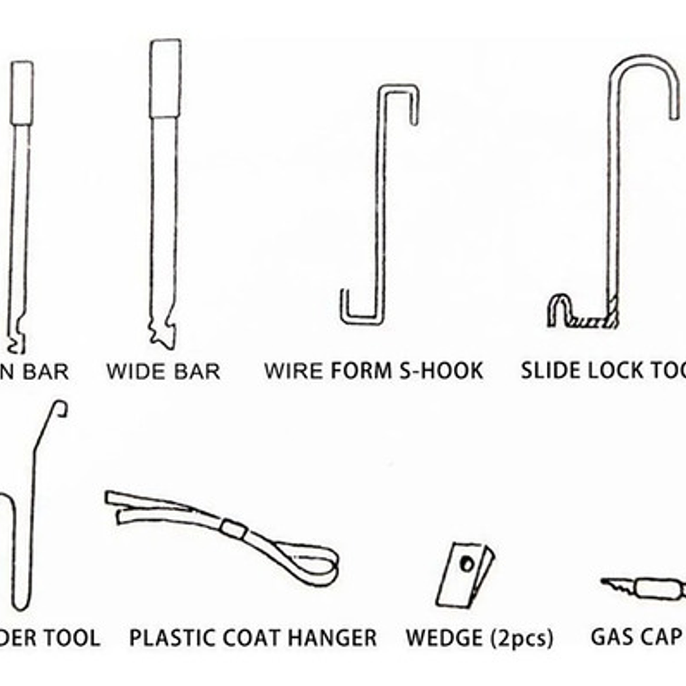 Kit Abre Auto Profesional Bomba Cuña Ganchos Y Herramientas 5