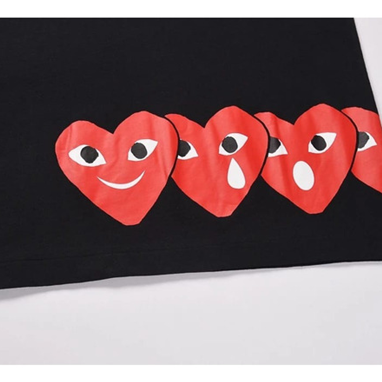 Polera Exclusiva Comme Des Garcons Play Corazon Blanca Negra 5