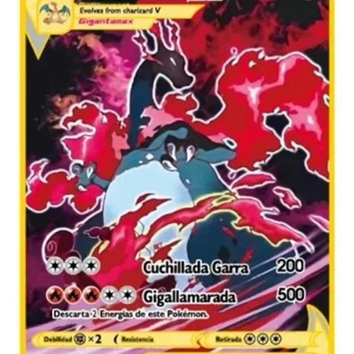 Carta Pokémon Metálica Excl. Charizard Vmax Gigantamax Black 1