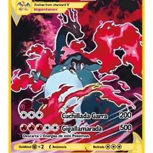 Carta Pokémon Metálica Excl. Charizard Vmax Gigantamax Black