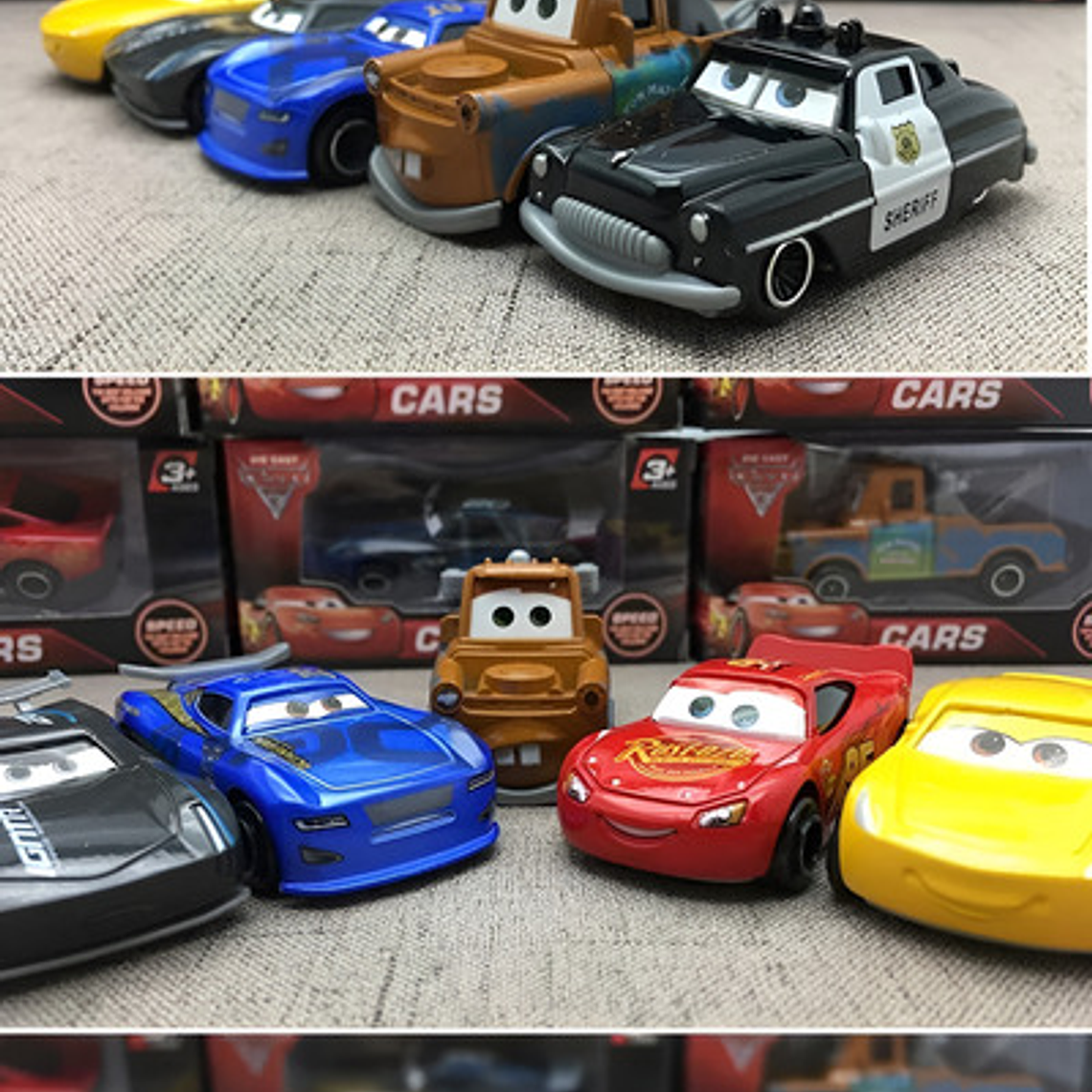 Set Juguete Cars Rayo Mcqueen 7 Piezas En Caja Disney Pixar 7