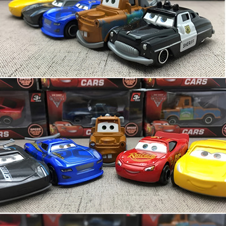 Set Juguete Cars Rayo Mcqueen 7 Piezas En Caja Disney Pixar 7
