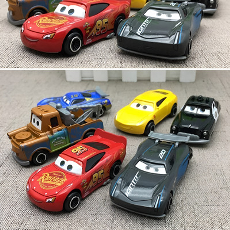 Set Juguete Cars Rayo Mcqueen 7 Piezas En Caja Disney Pixar 8