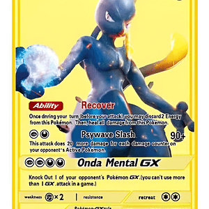 Carta Pokémon Metálica Exclusiva Mewtwo Gx