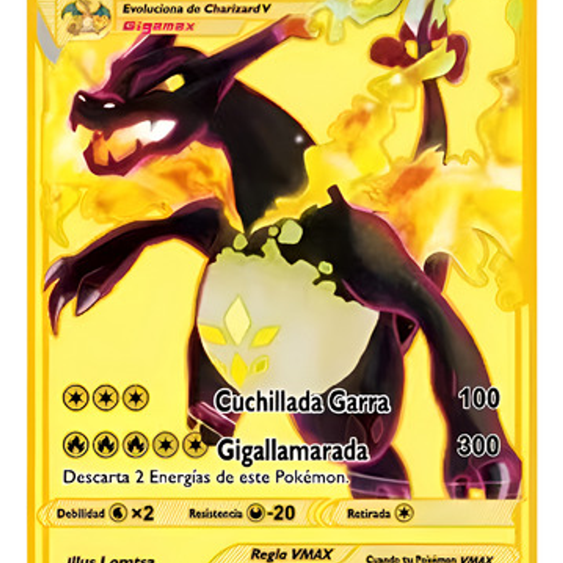 Carta Pokémon Metálica Carta Charizard Vmax Black Gigamax 1