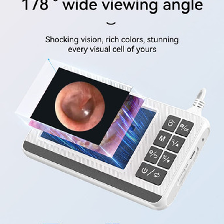 Otoscopio Profesional Digital Pantalla Lcd 4,3 1080p Cámara 3