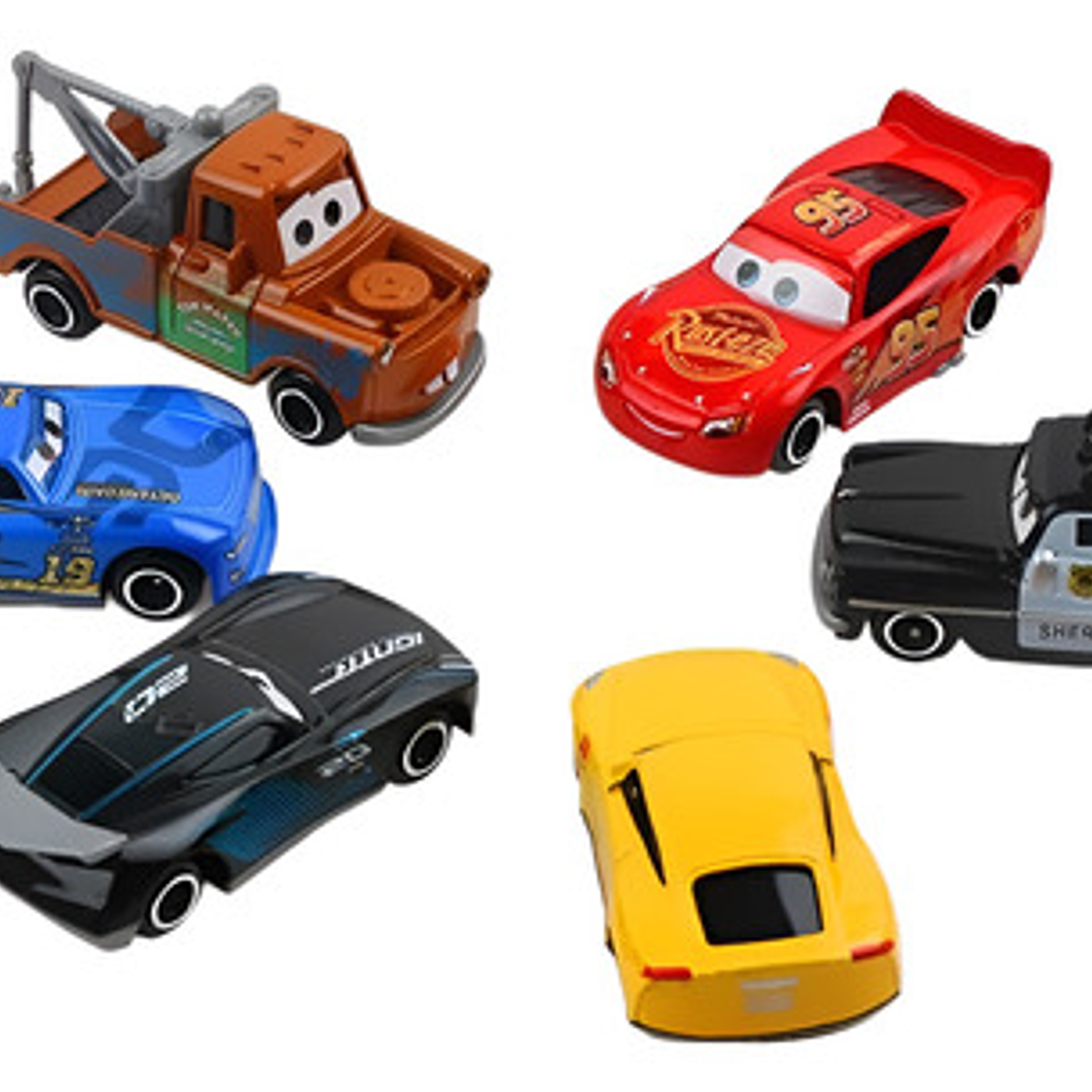 Set Juguete Cars Rayo Mcqueen 6 Piezas En Caja Disney Pixar 2